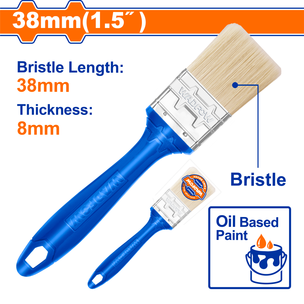 แปรงทาสี WADFOW WPB1915 ด้ามพลาสติก สำหรับสีน้ำมัน ขนาด 38 มม. (1.5 นิ้ว)