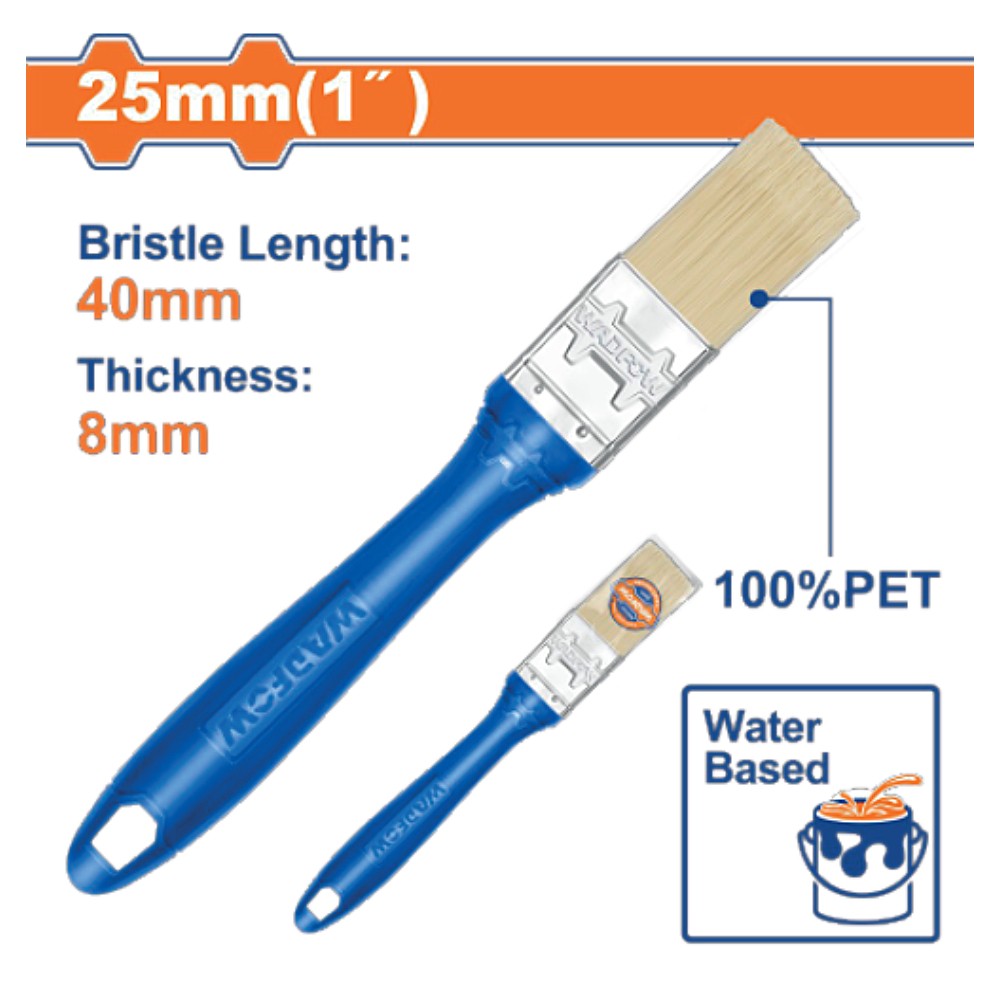 แปรงทาสี WADFOW WPB4901 ด้ามพลาสติก สำหรับสีน้ำ ขนาด 25 มม. (1 นิ้ว)