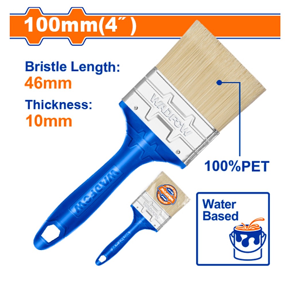 แปรงทาสี WADFOW WPB4904 ด้ามพลาสติก สำหรับสีน้ำ ขนาด 100 มม. (4 นิ้ว)
