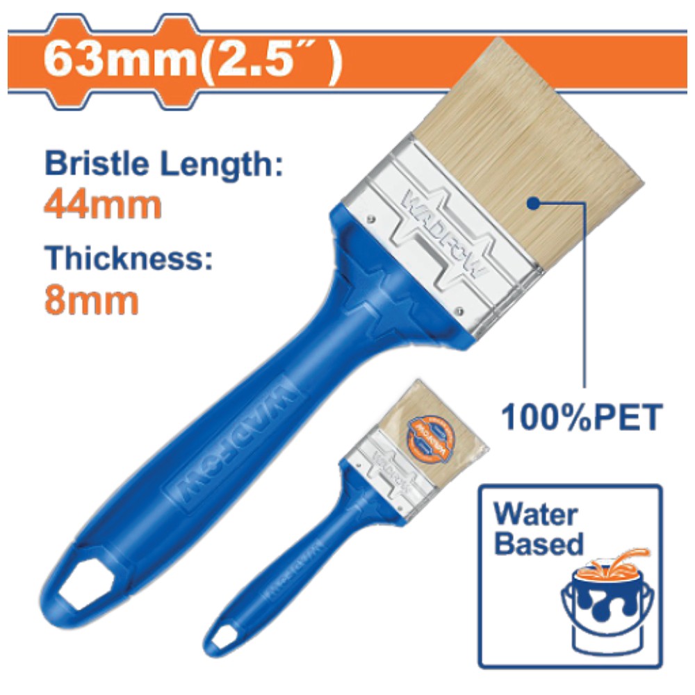 แปรงทาสี WADFOW WPB4925 ด้ามพลาสติก สำหรับสีน้ำ ขนาด 63 มม. (2.5 นิ้ว)