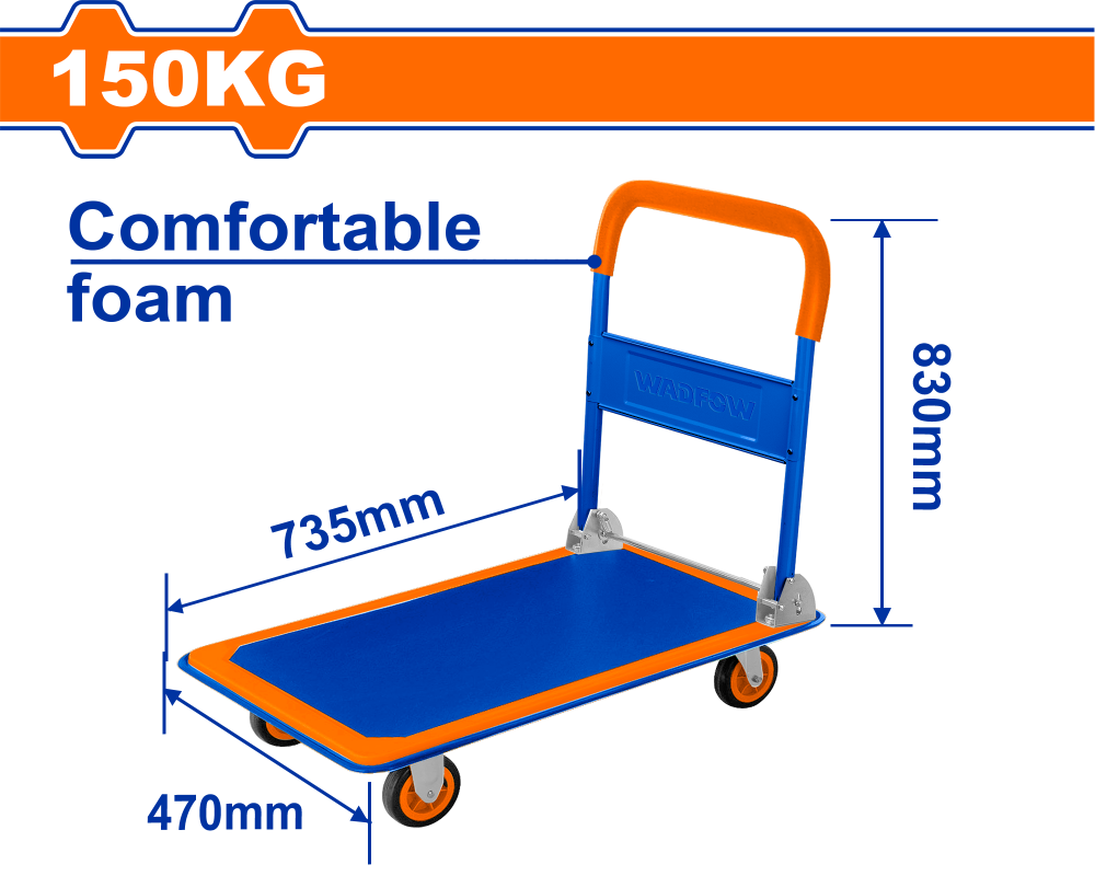 รถเข็นอเนกประสงค์ WADFOW WWB1315 สามารถพับได้ บรรทุกน้ำหนักได้ 150 กก.