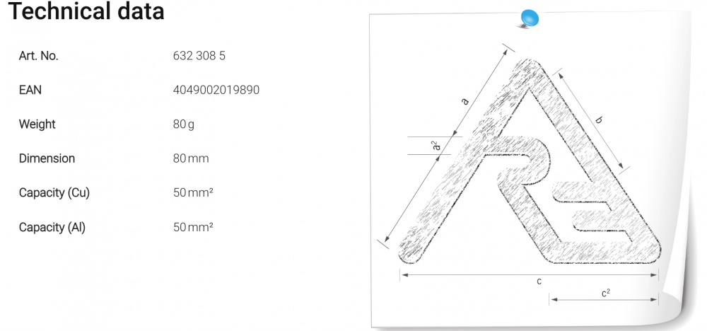 หัวย้ำ ดายย้ำ Rennsteig 632 308 5 Indent-Die Set D50/80 สำหรับเครื่องย้ำสาย APZ 80, HPZ 80.1