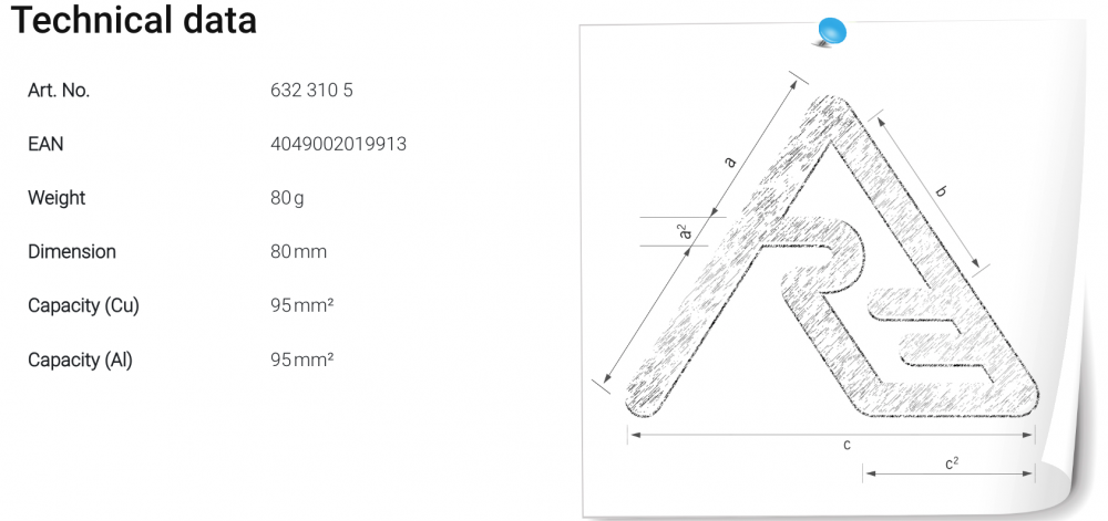 หัวย้ำ ดายย้ำ Rennsteig 632 310 5 Indent-Die Set D95/80 สำหรับเครื่องย้ำสาย APZ 80, HPZ 80.1