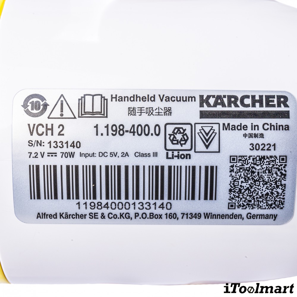 เครื่องดูดฝุ่นพกพา Karcher VCH 2 1 198 400 0