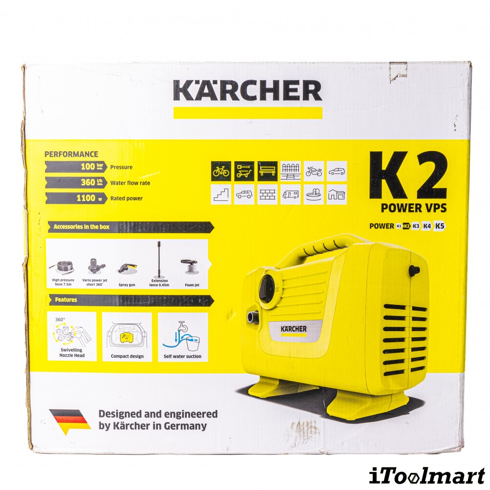 เครื่องฉีดน้ำแรงดันสูง Karcher K 2 Power VPS 100 บาร์