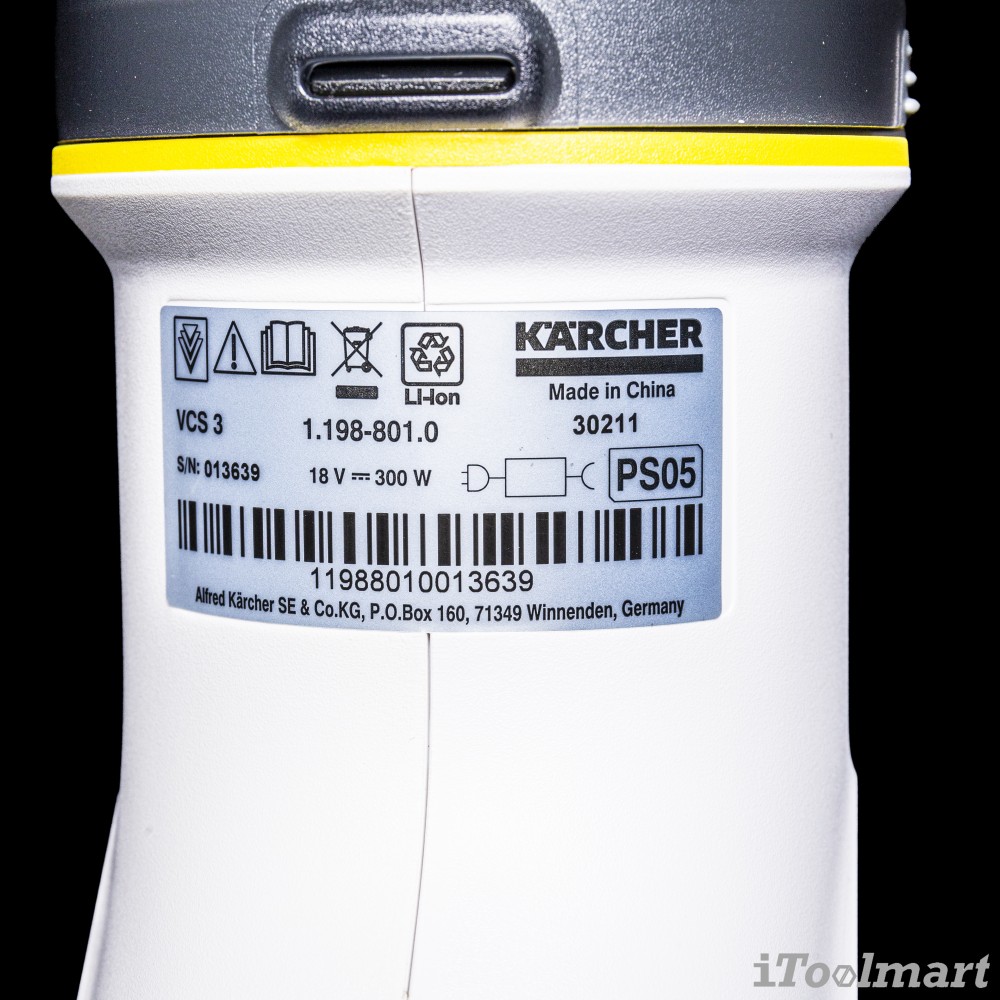 เครื่องดูดฝุ่นไร้สาย Karcher VCS 3 Cordless 1 198 801 0