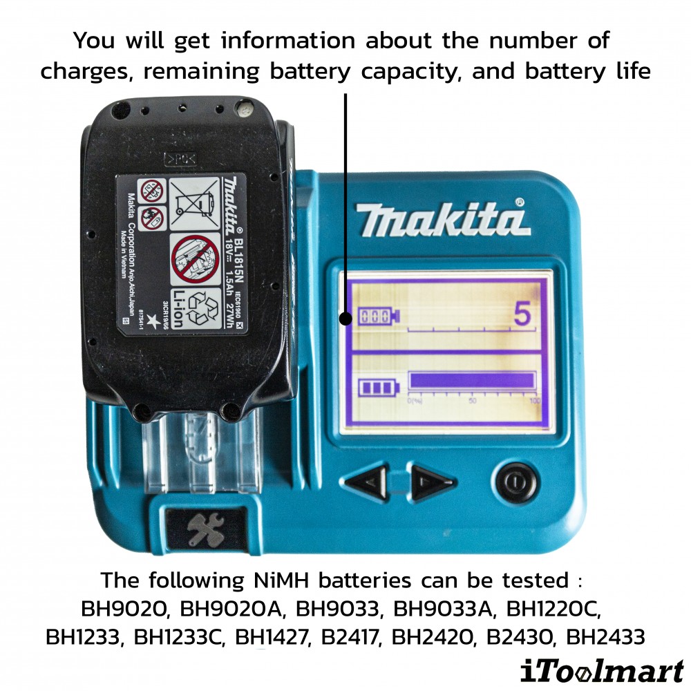 เครื่องทดสอบแบตเตอรี่ Makita BTC04 Portable Battery Checker for Battery 18V