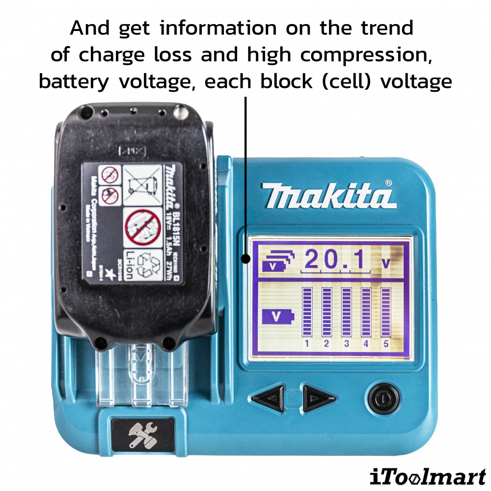 เครื่องทดสอบแบตเตอรี่ Makita BTC04 Portable Battery Checker for Battery 18V