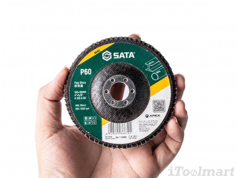 จานทรายซ้อน SATA 55402 ขนาด 4 นิ้ว 100xP60x16mm 