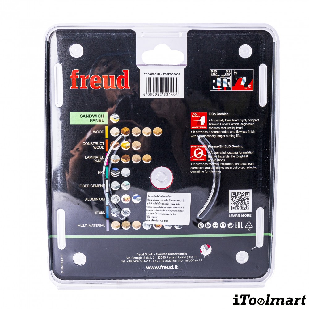 ใบเลื่อยวงเดือน FREUD FR06X001H ตัดแผ่นฉนวนสำเร็จรูป ขนาด 6 นิ้ว  160 mm   30 ฟัน