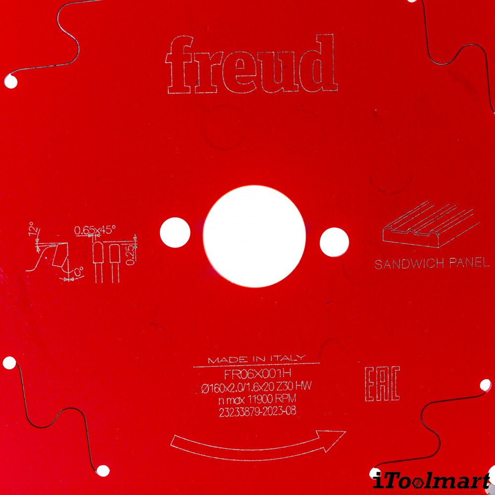 ใบเลื่อยวงเดือน FREUD FR06X001H ตัดแผ่นฉนวนสำเร็จรูป ขนาด 6 นิ้ว  160 mm   30 ฟัน