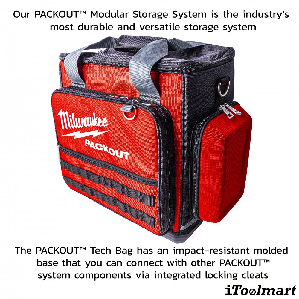 กระเป๋าสะพายข้าง Milwaukee 48 22 8300 PACKOUT สามารถต่อกับกล่องเครื่องมือได้