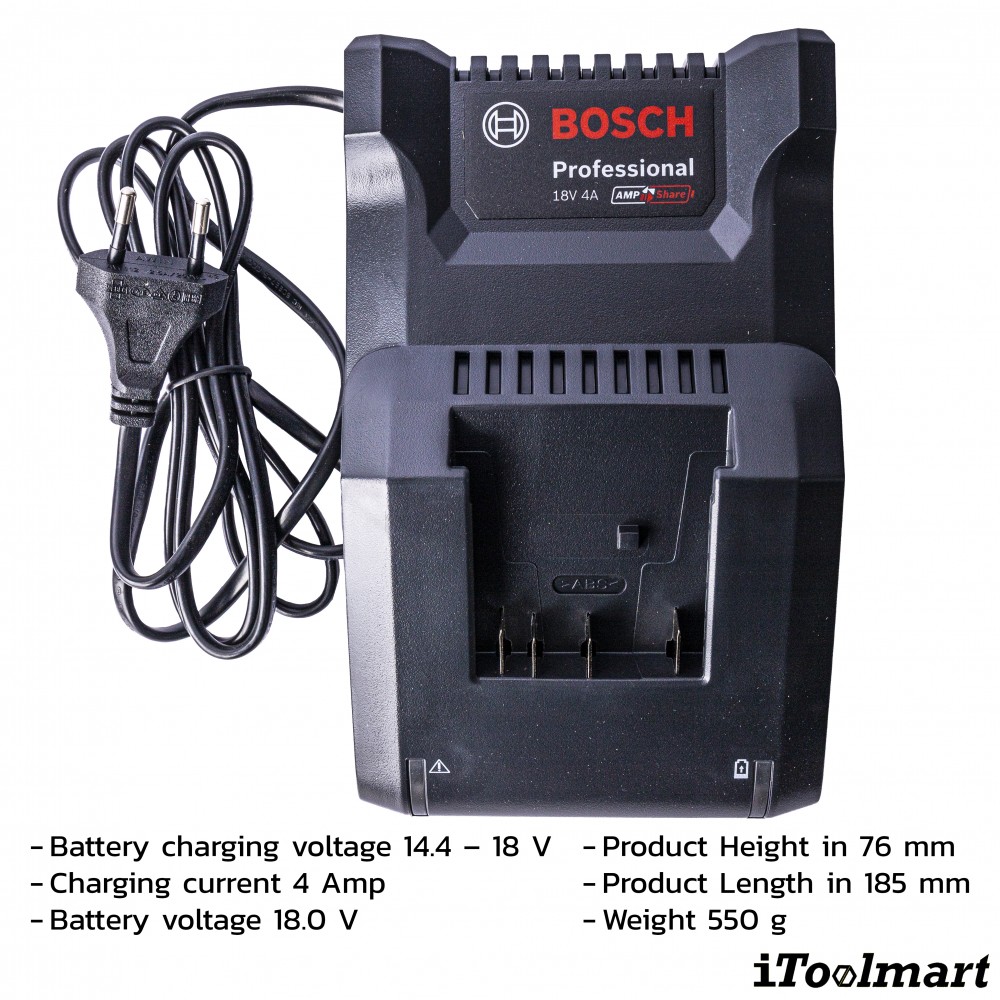 แบตเตอรี่ BOSCH Starter Kit GBA 18V  4Ah  1 ก้อน แท่นชาร์จ รุ่น GAL 18V 40