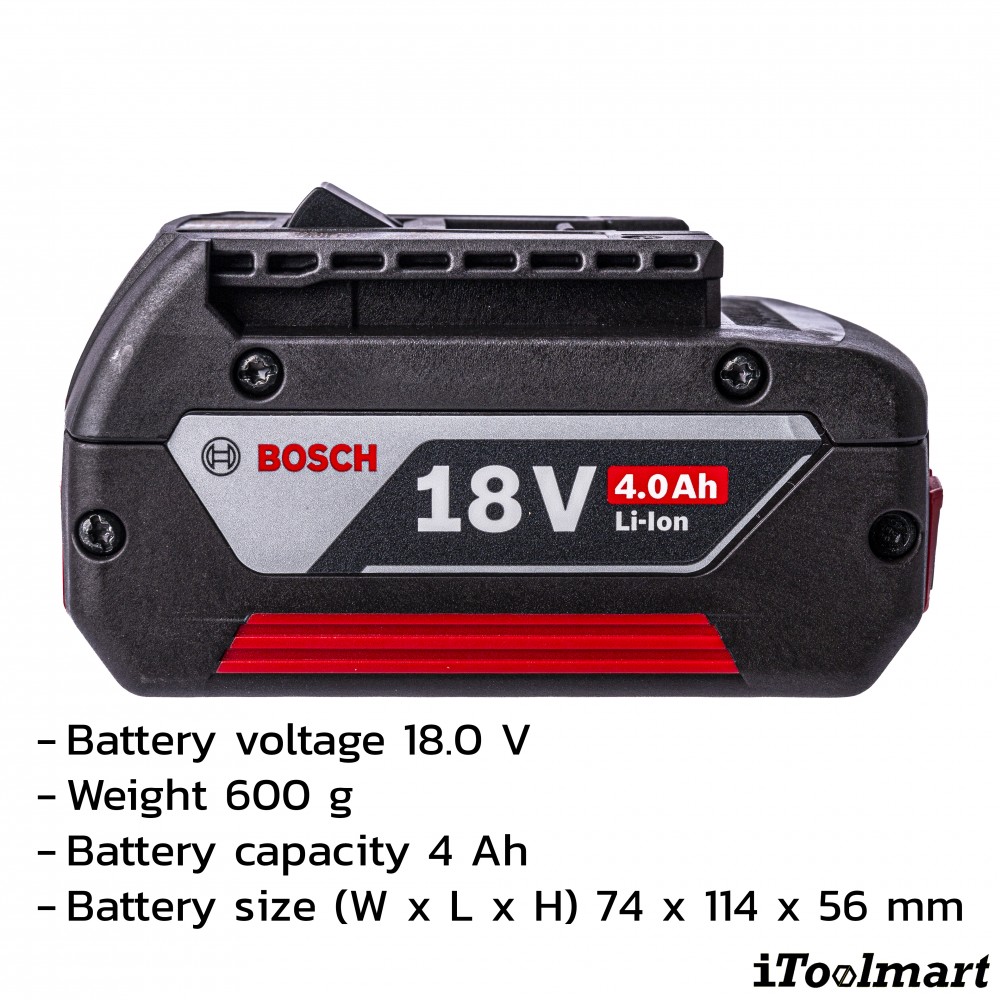 แบตเตอรี่ BOSCH Starter Kit GBA 18V  4Ah  1 ก้อน แท่นชาร์จ รุ่น GAL 18V 40