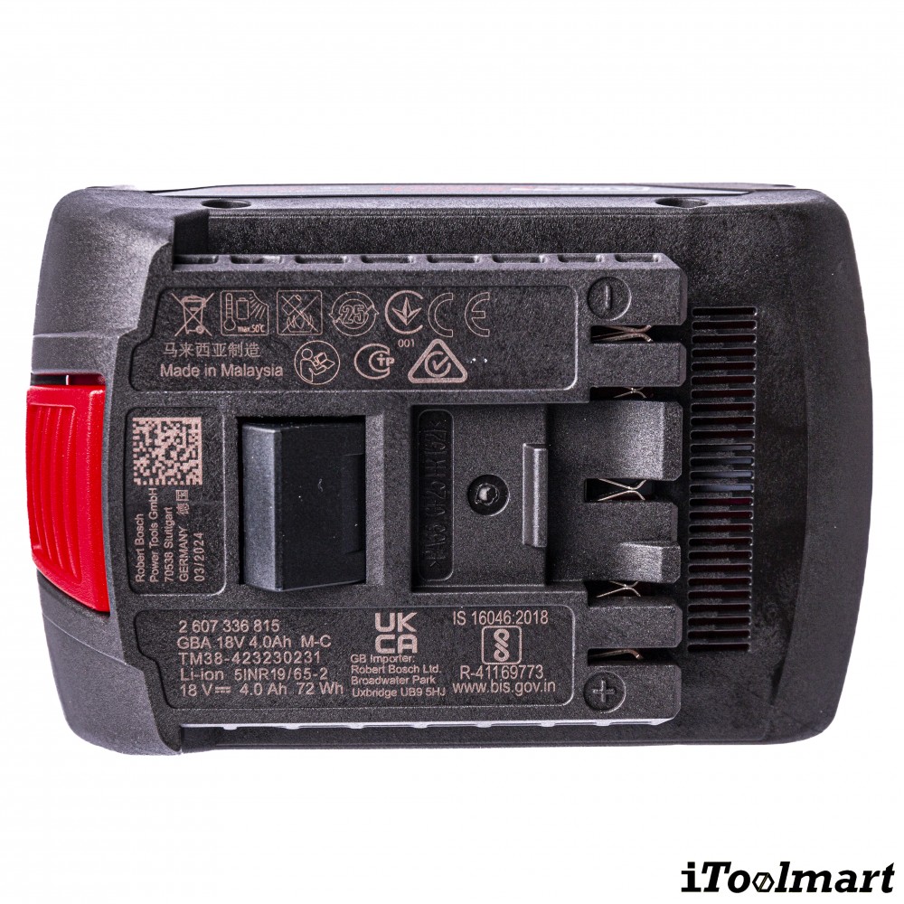แบตเตอรี่ BOSCH Starter Kit GBA 18V  4Ah  1 ก้อน แท่นชาร์จ รุ่น GAL 18V 40
