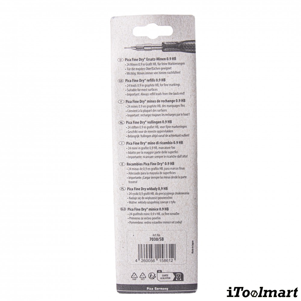ไส้ดินสอ PICA Fine Dry Graphite lead 7030 SB HB ขนาด 0 9 mm สำหรับเขียนหลายวัสดุ