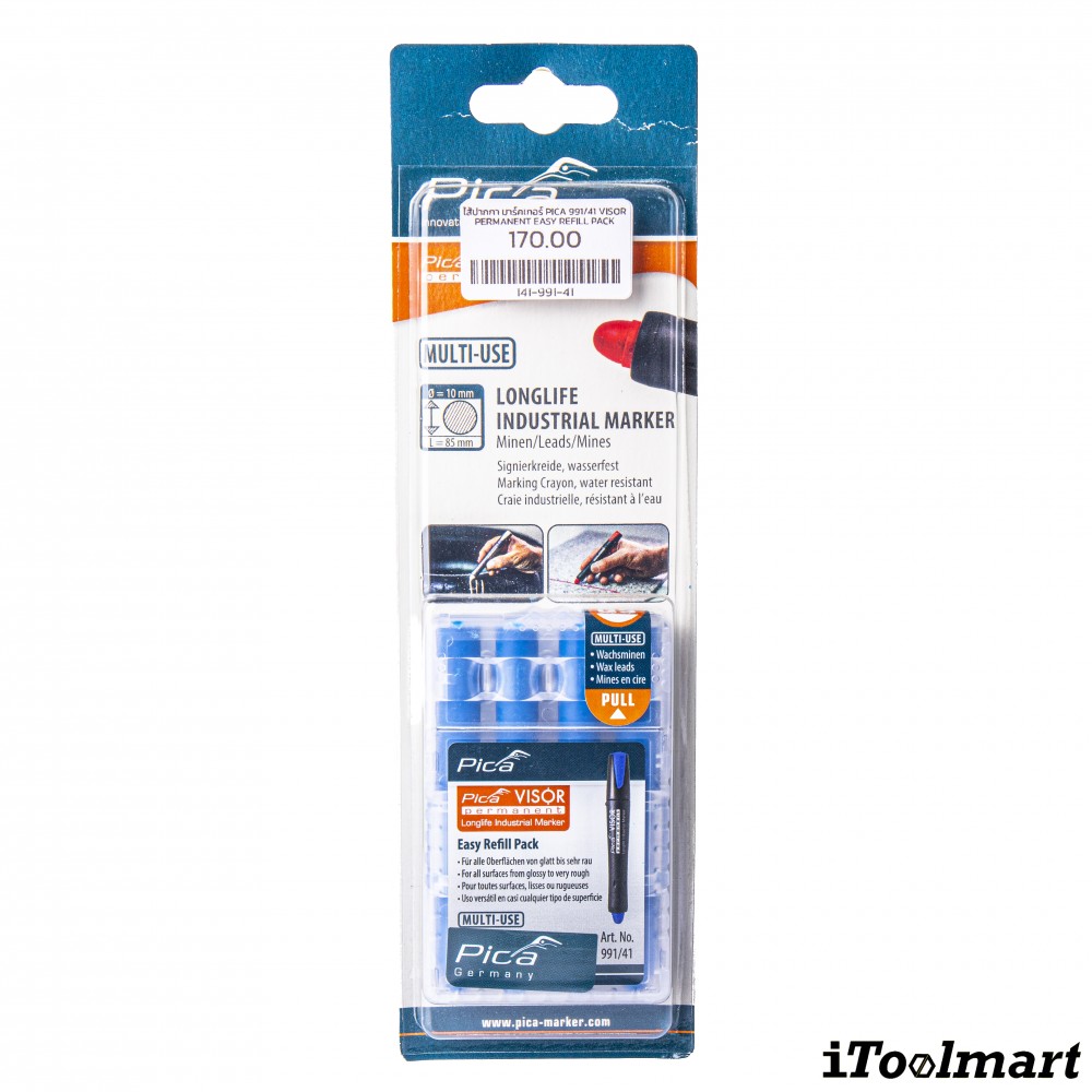 ไส้ปากกา มาร์คเกอร์ PICA 991 41 VISOR permanent Easy Refill Pack สีน้ำเงิน