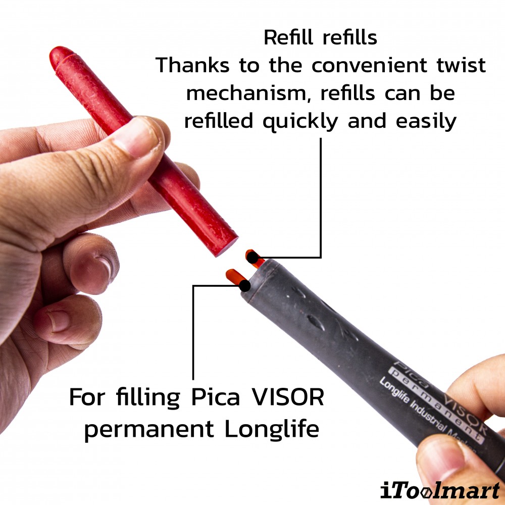 ไส้ปากกา มาร์คเกอร์ PICA 991 40 VISOR permanent Easy Refill Pack สีแดง