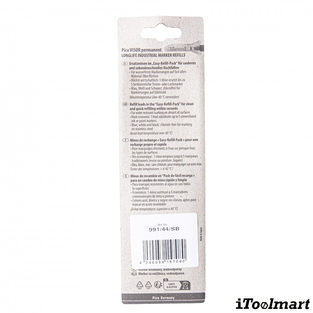 ไส้ปากกา มาร์คเกอร์ PICA 991 44 VISOR permanent Easy Refill Pack สีเหลือง