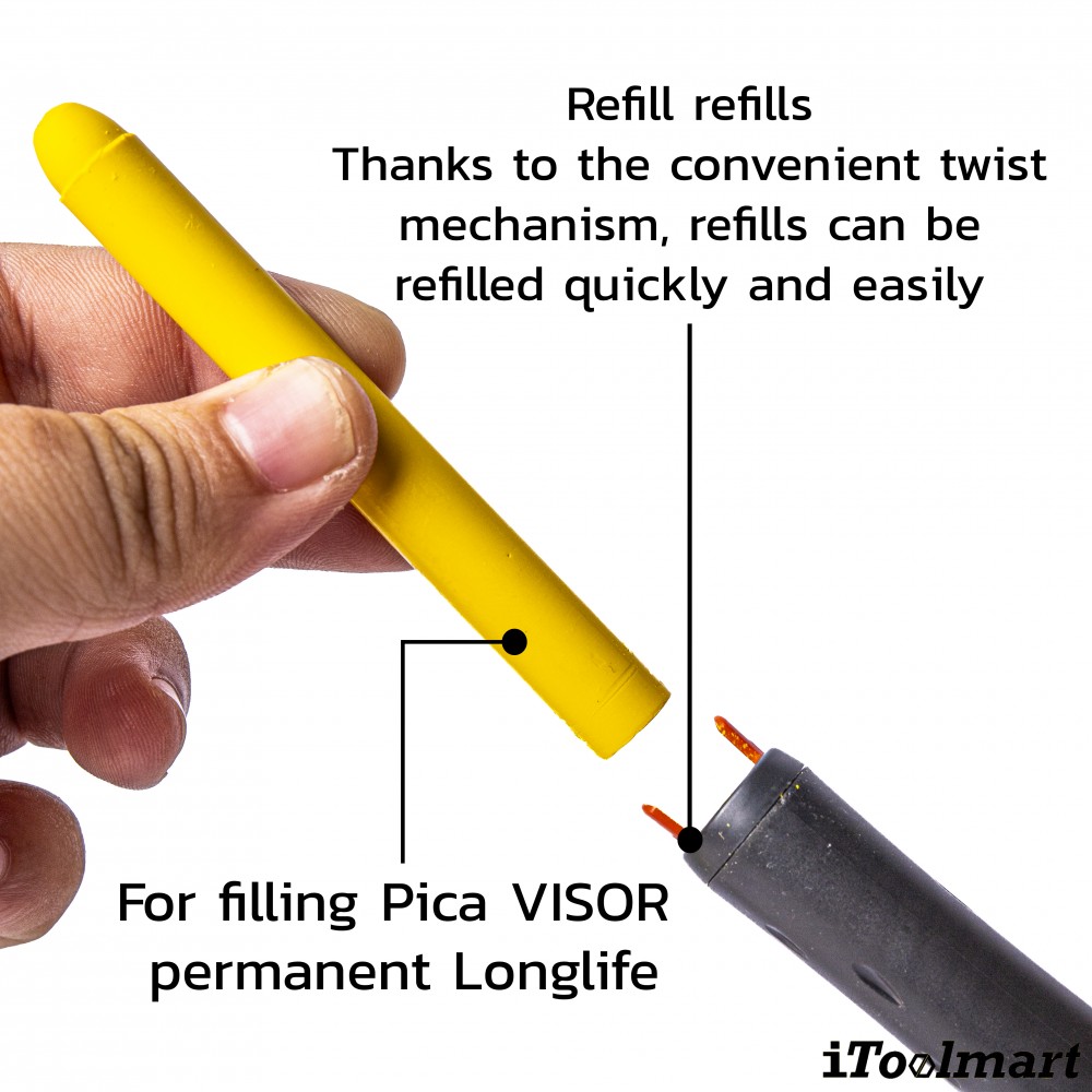 ไส้ปากกา มาร์คเกอร์ PICA 991 44 VISOR permanent Easy Refill Pack สีเหลือง