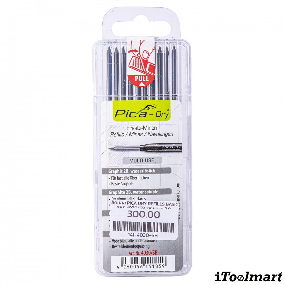 ไส้ดินสอ PICA DRY refills basic set 4030 SB 2B ขนาด 2 8 mm สำหรับเขียนหลายวัสดุ