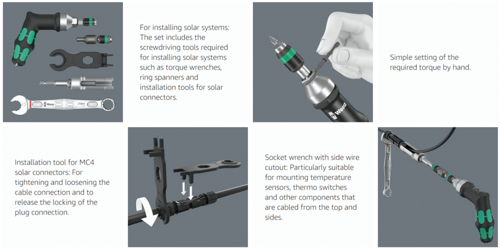 ชุดไขควง Wera 9524 Photovoltaic Mounting Tool Set 1  05136043001 ชุด 7 ชิ้น