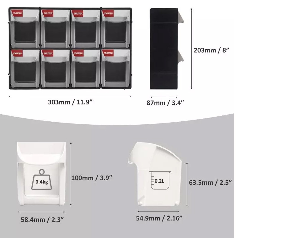 กล่องลิ้นชักใส่อะไหล่ SHUTER FO 308 ลิ้นชัก 8 ช่อง
