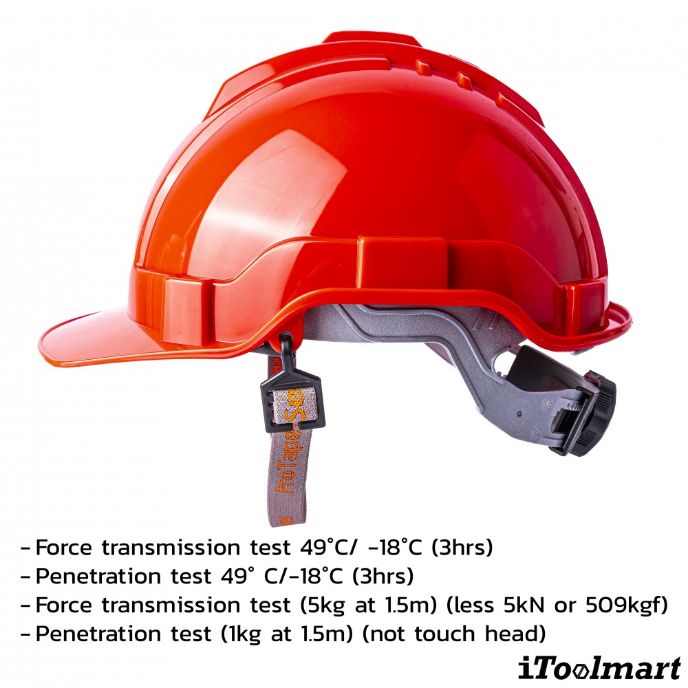 หมวกนิรภัย PROTAPE SS204 ขนาด 52   64 cm  สีแดง