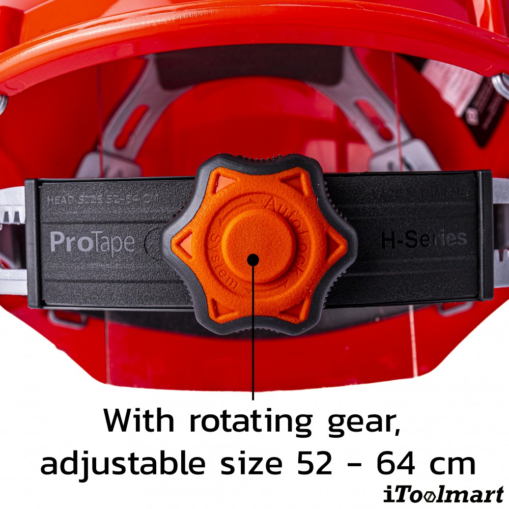 หมวกนิรภัย PROTAPE SS204 ขนาด 52   64 cm  สีแดง