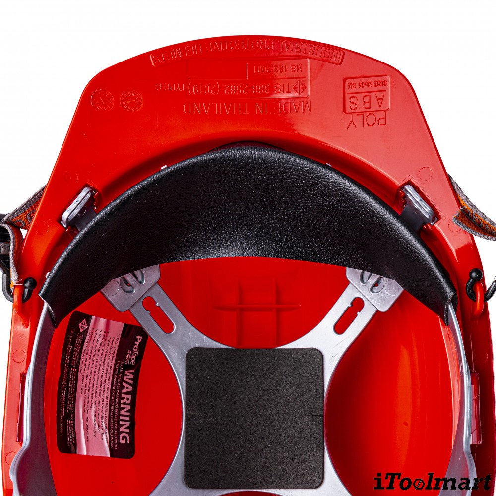 หมวกนิรภัย PROTAPE SS204 ขนาด 52   64 cm  สีแดง