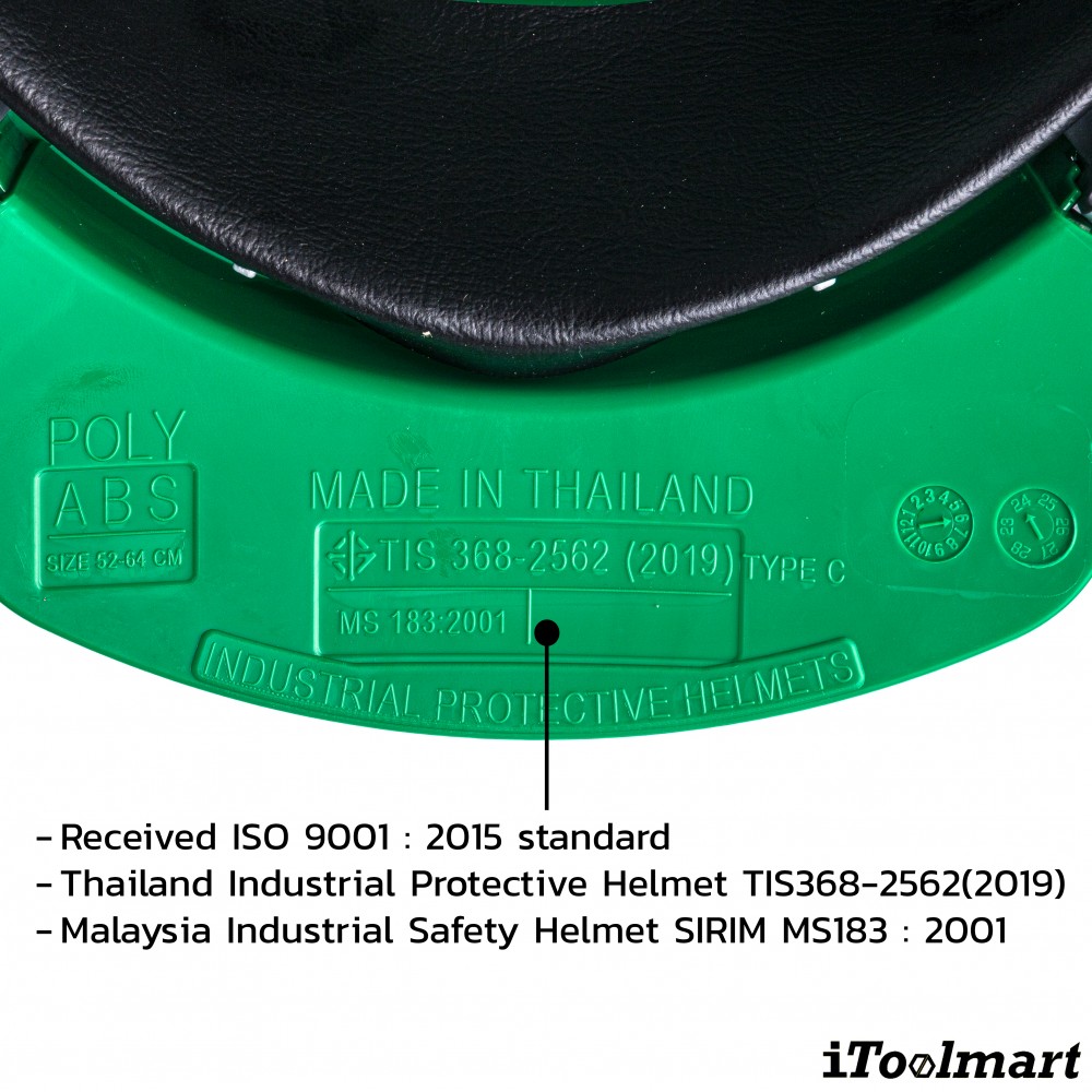 หมวกนิรภัย PROTAPE SS205 ขนาด 52   64 cm  สีเขียว