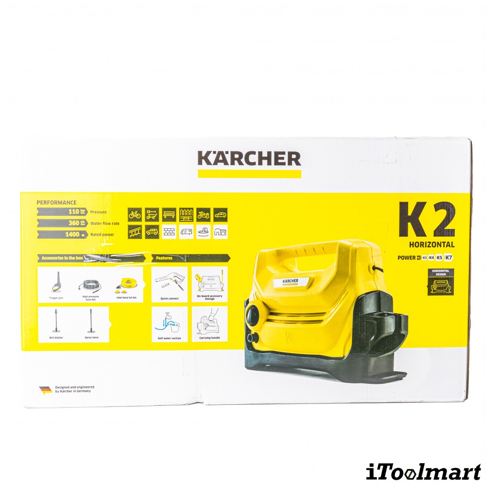 เครื่องฉีดน้ำแรงดันสูง Karcher K 2 Horizontal 110 บาร์ 1 599 151 0