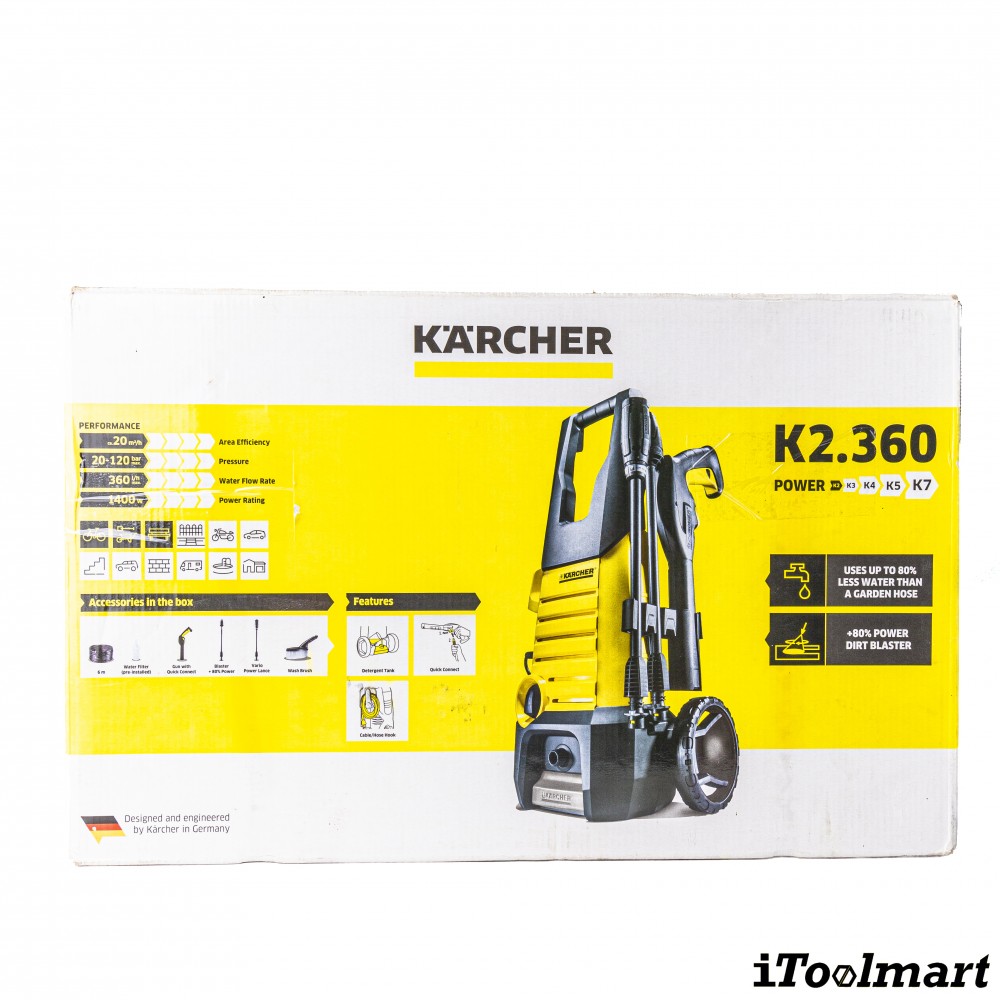 เครื่องฉีดน้ำแรงดันสูง Karcher K 2 360  KAP แรงดันสูงสุด 120 บาร์ 1 601 686 0
