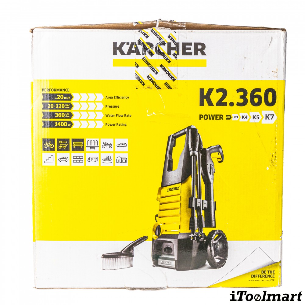 เครื่องฉีดน้ำแรงดันสูง Karcher K 2 360  KAP แรงดันสูงสุด 120 บาร์ 1 601 686 0