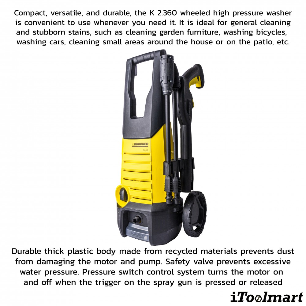 เครื่องฉีดน้ำแรงดันสูง Karcher K 2 360  KAP แรงดันสูงสุด 120 บาร์ 1 601 686 0