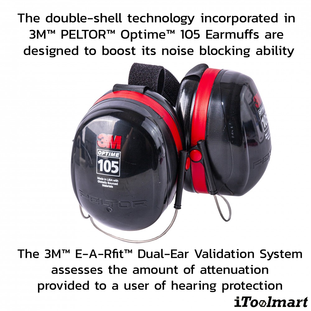 ที่ครอบหูลดเสียง 3M H10B PELTOR Optime 105 แบบคล้องคอ ค่าการลดเสียง 29 เดซิเบล