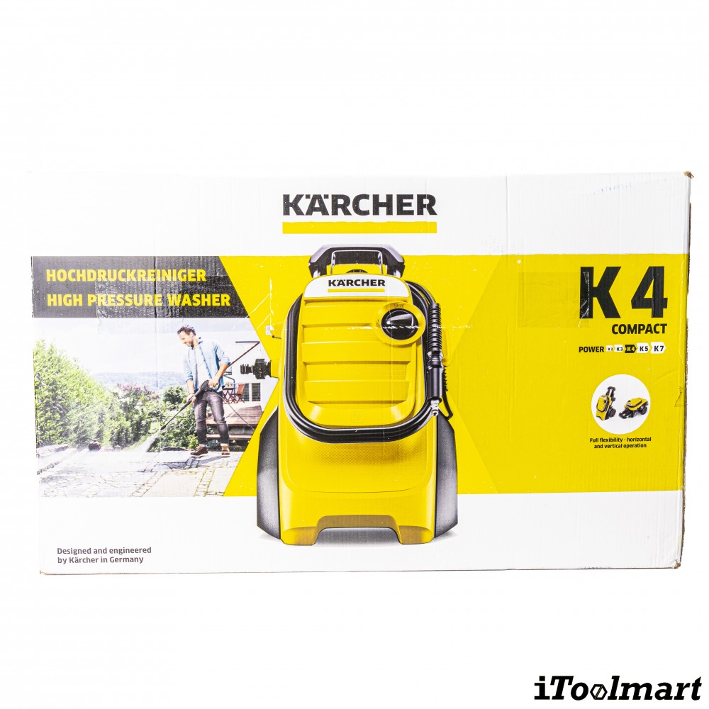 เครื่องฉีดน้ำแรงดันสูง Karcher K4 COMPACT 130 บาร์ 1 637 500 0 เครื่องฉีดน้ำแรงดันสูง Karcher K4 COMPACT 130 บาร์ 1 637 500 0