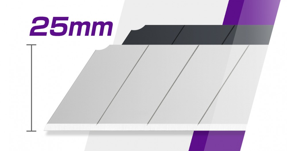 ใบมีดคัตเตอร์ OLFA HBB-5B Extra Heavy-Duty Black Blades ขนาด 25 มม. (5 ชิ้น)