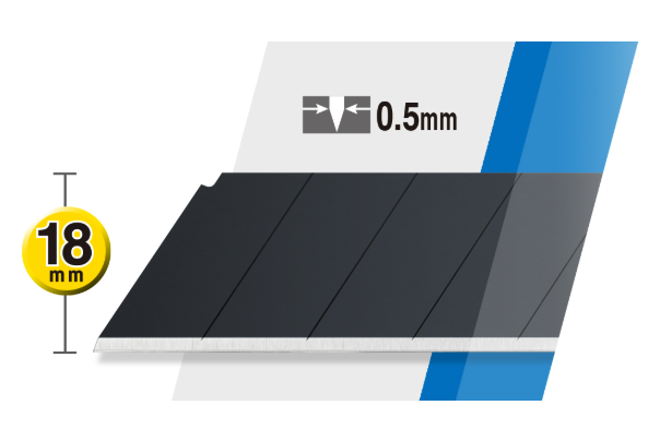 ใบมีดคัตเตอร์ OLFA LBB-10 Heavy-Duty Black Blades ขนาด 18 มม. (10 ชิ้น)