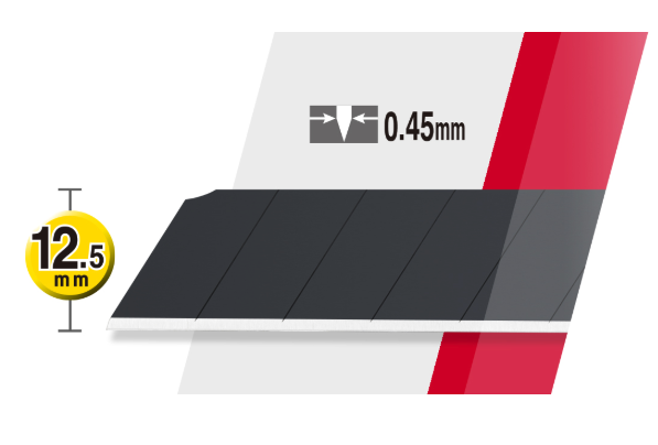 ใบมีดคัตเตอร์ OLFA MTBB-10B Medium-Sized Black Blades ขนาด 12.5 มม. (10 ชิ้น)