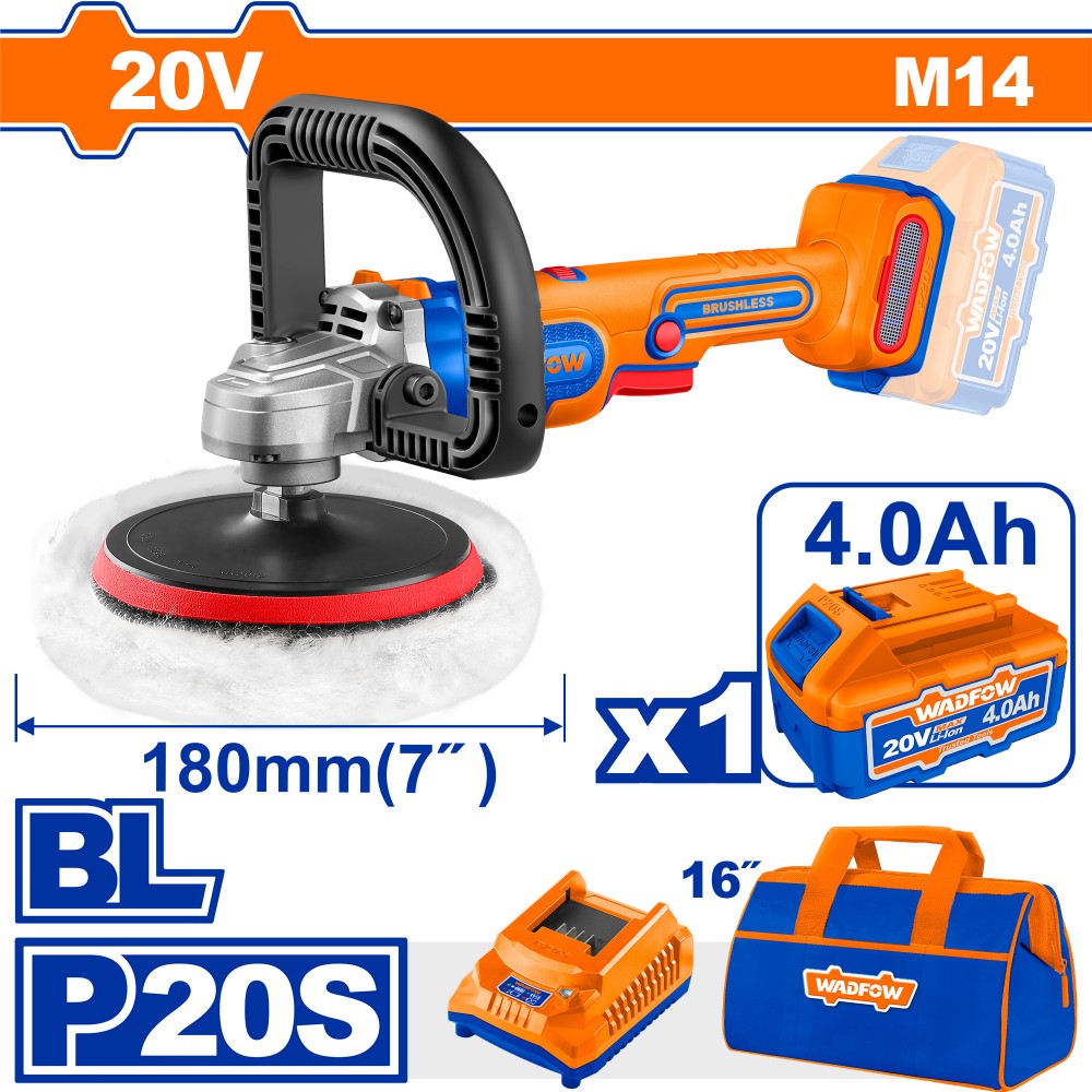 เครื่องขัดเงาไร้สาย WADFOW WHL1B181 20V ขนาด 7 นิ้ว