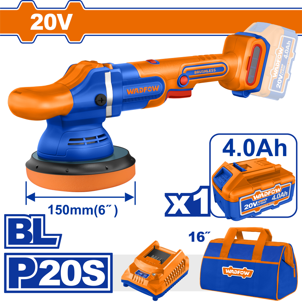 เครื่องขัดแบบสั่นไร้สาย WADFOW WHL2B151 20V ขนาด 6 นิ้ว