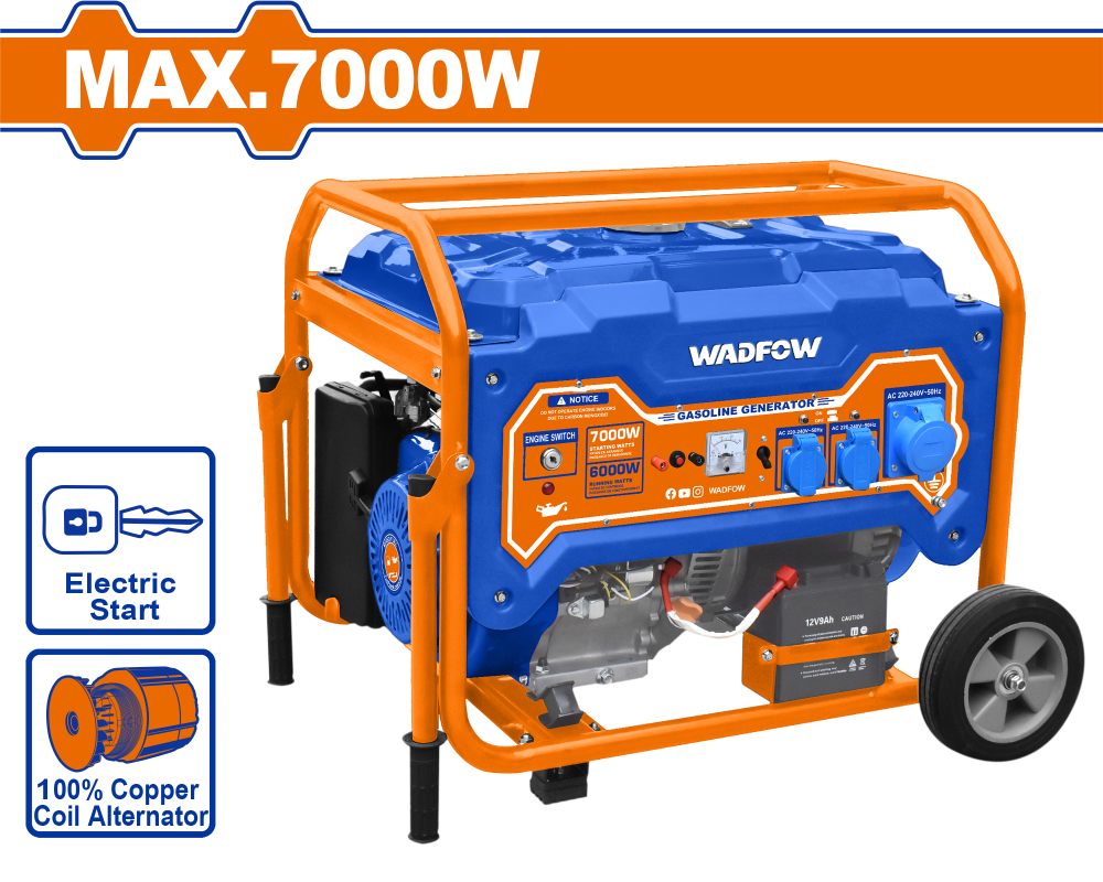 เครื่องปั่นไฟ เบนซิน WADFOW WGEAA09 กำลังไฟ 7.0 kW