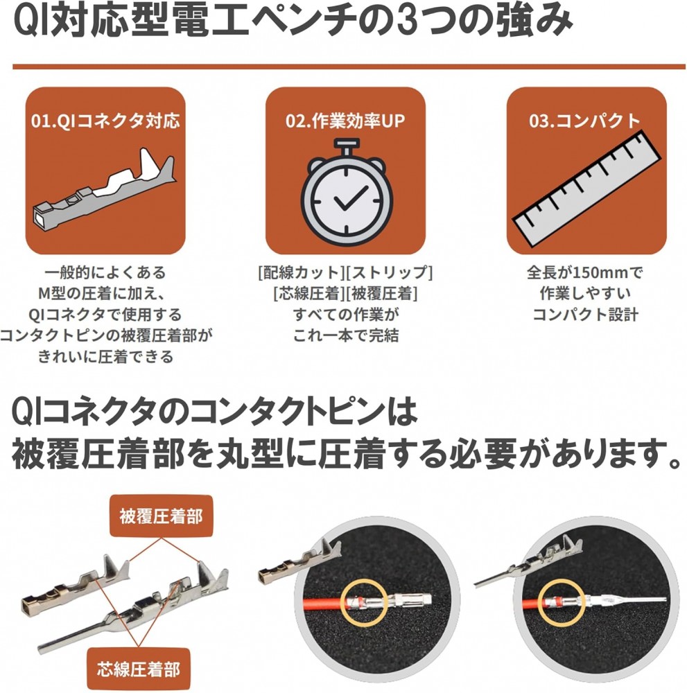 คีมปอกสายไฟ ONISHI CP-150QI QI Connector Pliers ยาว 150 มม.