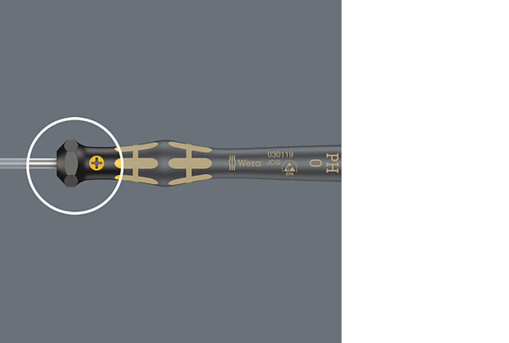 ไขควงปากแฉก Wera 1550 ESD Kraftform Micro screwdriver 05030112001 ขนาด PH 1 x 80 mm