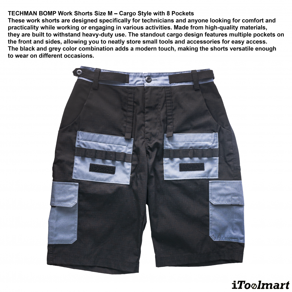 กางเกงช่าง TECHMAN BOMP Size M ทรงคาร์โก้ กระเป๋า 8 ช่อง