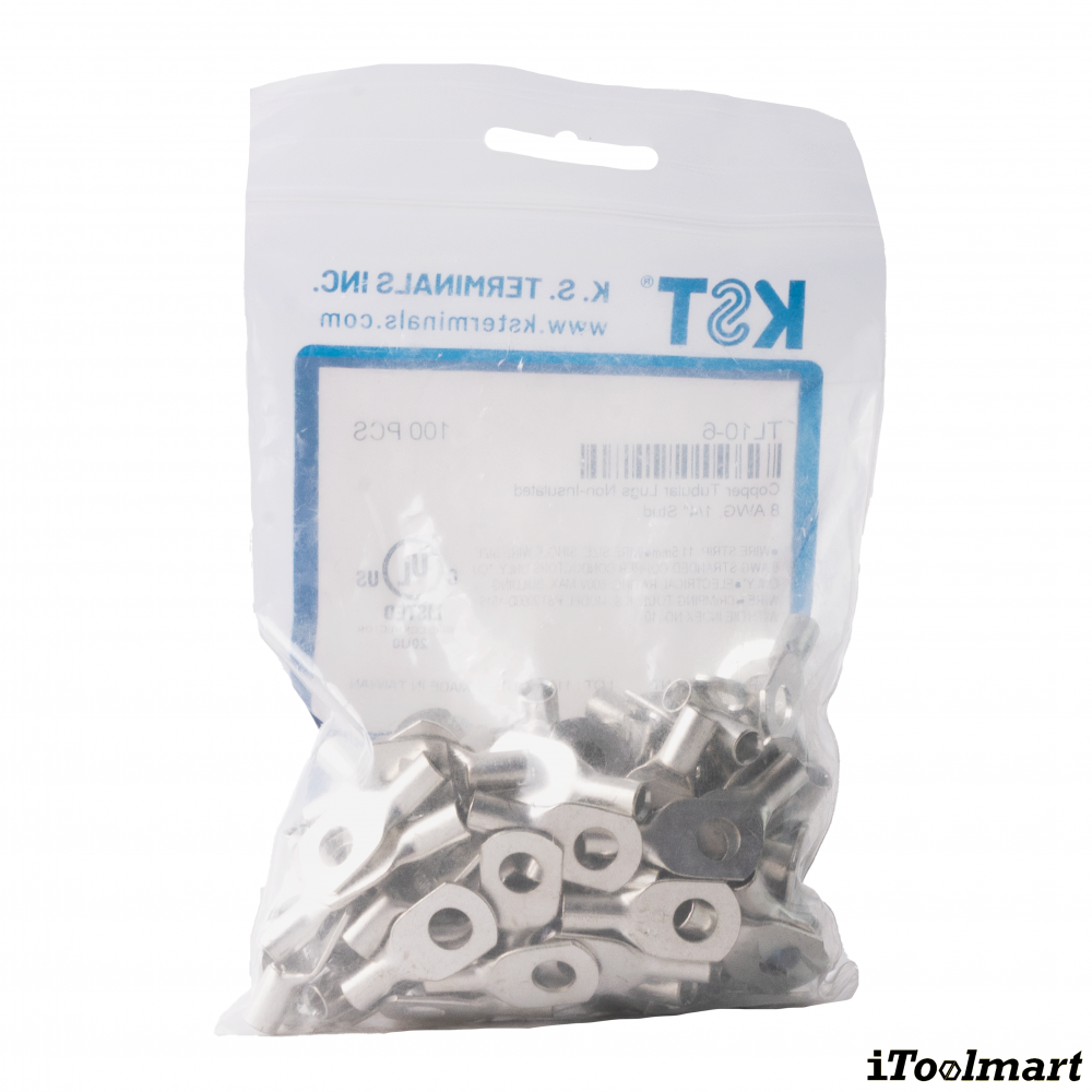 หางปลาหนา 2 ชั้น ทรงยุโรป KST TL10 6 M6 แบบยาวพิเศษ ขนาด 10 mm² 100 ตัว