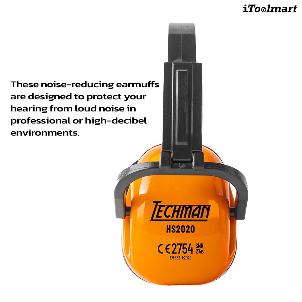 ที่ครอบหูลดเสียง TECHMAN HS2020 แบบคาดศีรษะ ค่าการลดเสียง 27 เดซิเบล