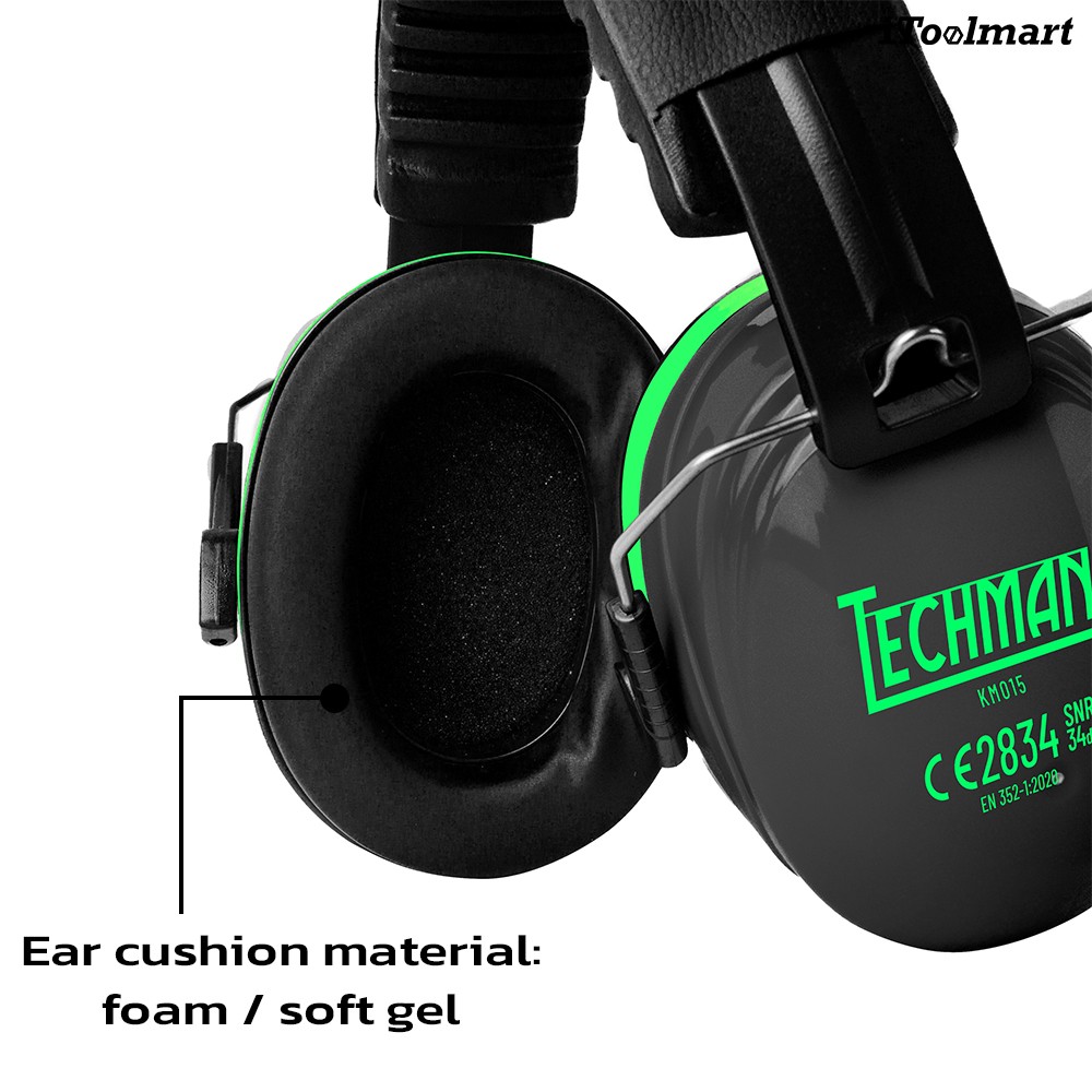 ที่ครอบหูลดเสียง TECHMAN KM015 แบบคาดศีรษะ ค่าการลดเสียง 34 เดซิเบล