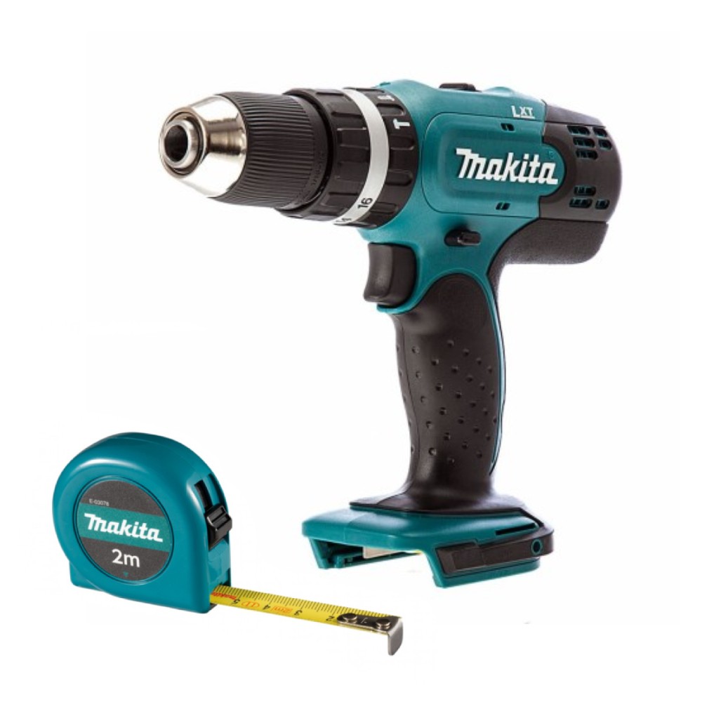 สว่านกระแทกไร้สาย MAKITA DHP453ZX8 18V พร้อมตลับเมตร ขนาด 13 มม   ตัวเปล่า 